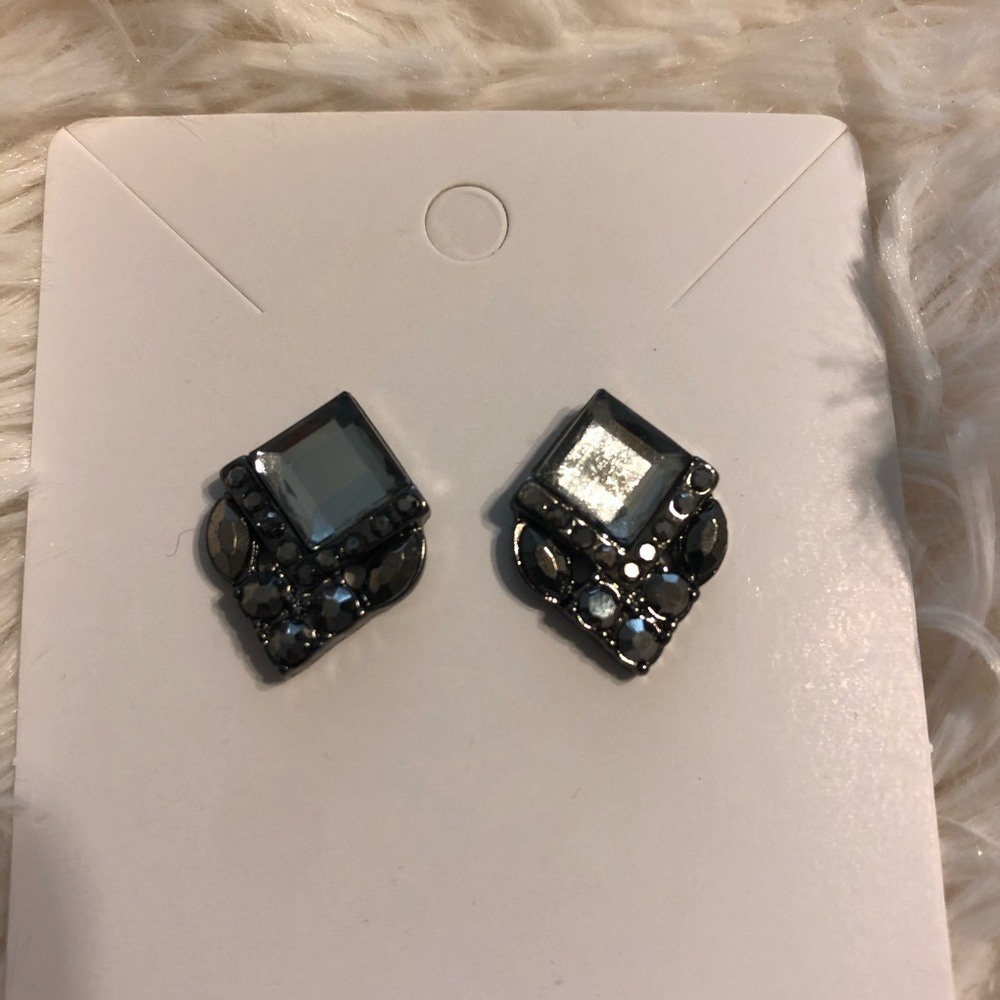 American Eagle silver fancy stud drop earrings